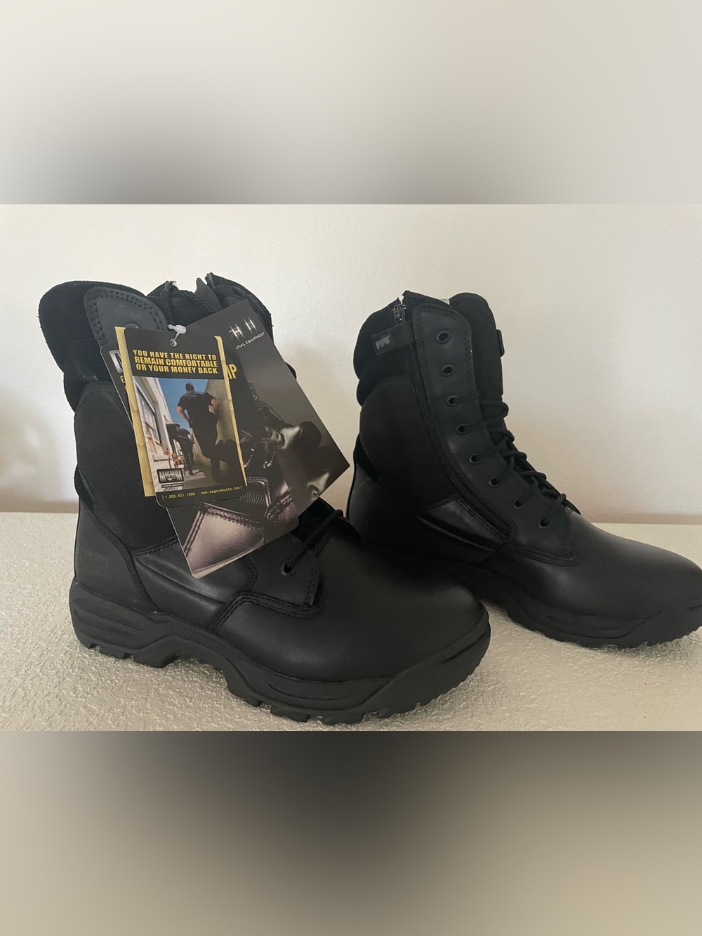 Magnum Strike Force 8" Side Zip Waterproof Tactical Boots Mens 10 Black New